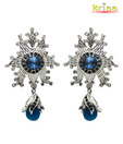 Kriaa Stunning Silver & Blue Earrings