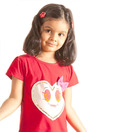 Unamia Red Smiley Sweetheart Top For Kids