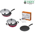 Varun 3 Pcs Non-stick Aluminium Cookware Gift Set With 27 Pcs Cutlery Set