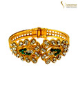 Variation Stylish Green & Golden Bangle