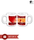 Stylish.You White & Red Hearts Coffee Mug Set - 2 Pcs