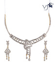 Vatika Glittering CZ Dewdrops Necklace Set