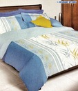 Bombay Dyeing Blue & White Printed 3 Pc Bed Sheet Set