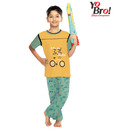 Yobro Pale Yellow & Sea Green Night Suit For Kids