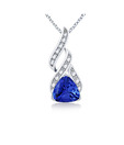 AG Blue Trilliant Shape Stone & Diamond Pendant