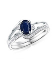 AG Exotic Blue Stone & Diamond Ring
