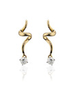 Bold Curvy Solitaire Look Earrings