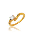 Bold Adorable Solitaire Look Gold Ring