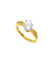 Bold Divine Solitaire Look Gold Ring