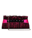 Bolso Shiny Pink & Black Net Bead Clutch