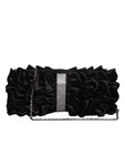 Bolso Chic Black Frill Crystal Studded Clutch