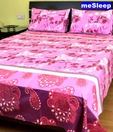meSleep Cozy Pink Floral Double Bed Sheet