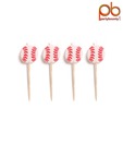 Party Bounty Red & White Colour Baseball Candle Set