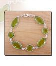 Designer Silver Inc. Silver & Green Quartz Bracelet