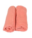 Trident Set Of Two Peach Dyed Hand Towels