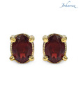 Johareez Oval Shape Genuine Garnet Studs