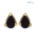 Johareez Ravishing Pear Shaped Smoky Topaz Studs
