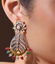 Iris Jewels Artistic Leaf Earrings