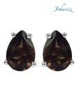 Johareez Pear Shaped Smoky Topaz Earrings