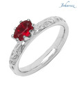 Johareez Lustrous Red Cubic Zirconia Ring