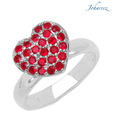Johareez Sparkling Red CZ Heart Ring
