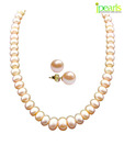 JPearls New Single Line Peach Pearl Necklace