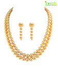 JPearls Doubleline Peach Pearl Classic Set