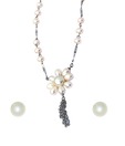 Nisa Pearls Italian Flower Necklace Set