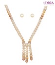 Nisa Pearls Three Pearl Drops Necklace Set