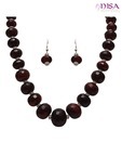 Nisa Pearls Black Tumble Necklace Set