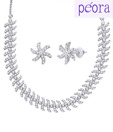 Peora Twisted Tale Rhodium Plated Necklace Set