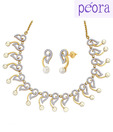 Peora Glamourous Pearl Necklace Set