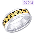 Peora Gold-tone Tungsten Ring