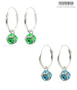 Revlis Combo of Two Elegant Crystal Ball Silver Earrings