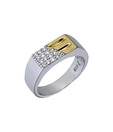 Shanti Striking Silver & Golden Ring