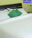 Mesleep White Bed Sheet With Green Cushion Covers