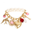 Pari Glittery Rhinestone & Pearl Charm Bracelet