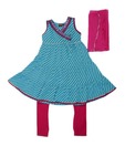 Twisha Aqua Blue & Fuchsia Pink Striped Suit With Dupatta