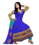 Khazana Lovely Royal Blue Embroidered Unstitched Suit