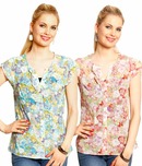 Osia Italia Red & Blue Printed Cotton Tops Combo Of 2