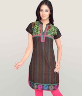 Aaneri Black Cotton Kurti