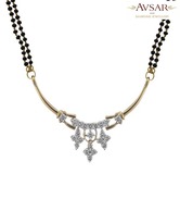 Avsar Real Gold & Diamond Double Layer Mangalsutra