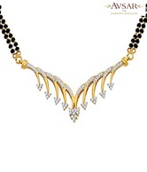 Avsar Real Gold and Diamond Amazing Double Layer Mangalsutra