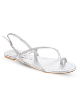 Carlton London Trendy Silver Flat Sandals