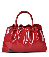 Calvino Gleaming Red Glossy Finish Handbag