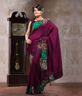Fnf Wonderful Purple Bhagalpuri Silk Sarees