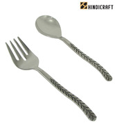 Hindicraft Premium Terracotta Leaf Design Flatware Set
