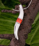 Lencia Red CZ Studded Sterling Silver Pendant