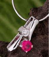 Lencia Pink CZ Studded Cute Sterling Silver Pendant