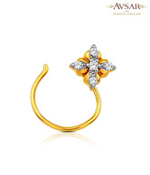 Avsar 18 kt Gold & Diamond Splendid Nosepin